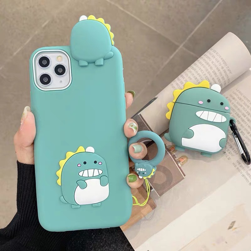 Ốp cao su khủng long 3D iPhone 6/6s/7/8/SE /7/8Plus/X/Xr/Xs/XsMax/11/Pro/Max 12 Mini 12/12 Pro/Max/13/Pro/Max