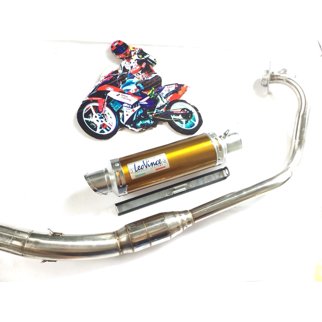 Pô leovince VÀNG cổ bầu hơi inox exciter, winer, sonic, raider, satria, gsx,....
