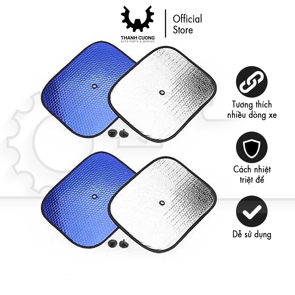 Bộ 4 tấm chắn cửa bên ô tô loại giấy bạc cách nhiệt, chống nắng tốt - CB0000001