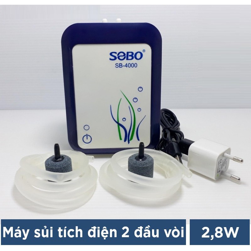 Máy sủi Oxy tích điện SOBO 4000 - chuyên dùng cho hồ cá cảnh