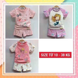 Thời trang quần áo trẻ em Bộ thun cotton cho bé gái từ 2 3 4 5 6 7 8 9 10 11 12 13 14 tuổi