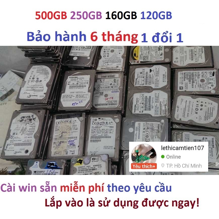 Ổ cứng laptop 500GB 250GB 160Gb 120GB HDD 160gb HDD 120GB HDD 250GB HDD 500GB hàng kho rã máy bảo hành 6 tháng