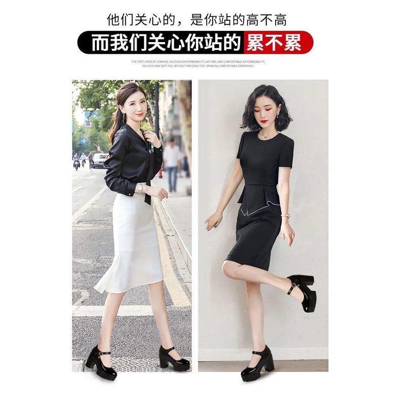 Giày Cao Gót Đế Dày Chống Thấm Nước Thời Trang Cho Phụ Nữ Trung Niên