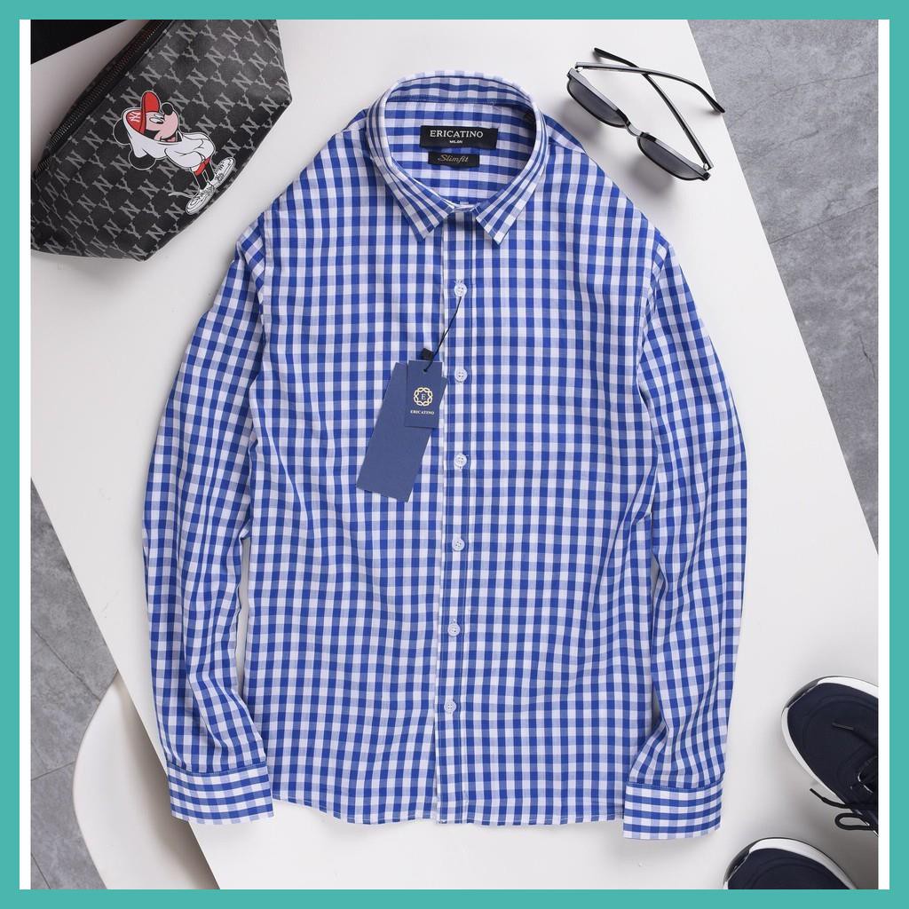 Áo sơ mi nam dài tay gấp hộp Kẻ Ca Rô Vuông cao cấp, chất vải cotton mịn phong cách công sở(SMKV) | BigBuy360 - bigbuy360.vn