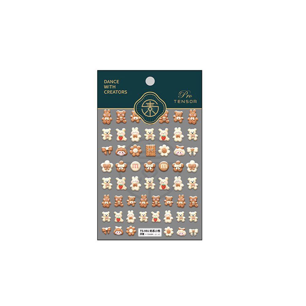 BORAG Sticker Dán Móng Hình Gấu 5D