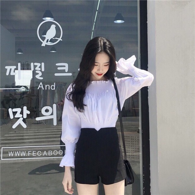 Quần short kaki nữ lưng cao chữ V BASIC chất dày mịn hàng chuẩn shop Trend Fashionista