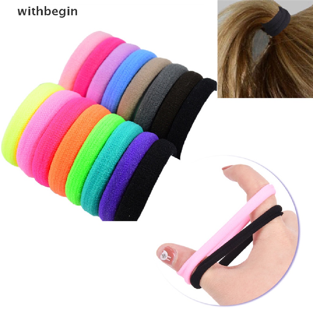 Set 10 Dây Cột Tóc Co Giãn Có Giá Đỡ Cho Nữ
