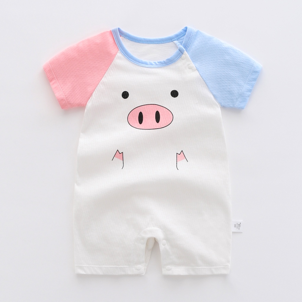 Áo Liền Quần Tay Ngắn Bằng Cotton Thời Trang Mùa Hè Dành Cho Bé Sơ Sinh 1009