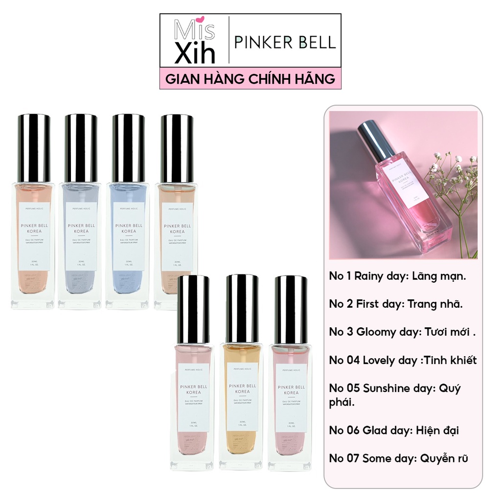 Nước hoa Pinker Bell Korea Hàn Quốc 7 mùi hương trong tuần