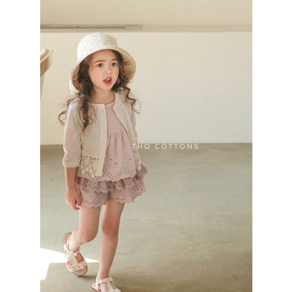 Set quần váy ren Korea bé gái