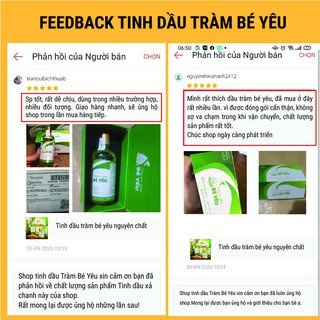 Tinh dầu tràm bé yêu Chiết xuất nguyên chất 100% tự lá Tràm Gió, Massage lòng bàn chân, ngực, lưng, giữ ấm cho bé