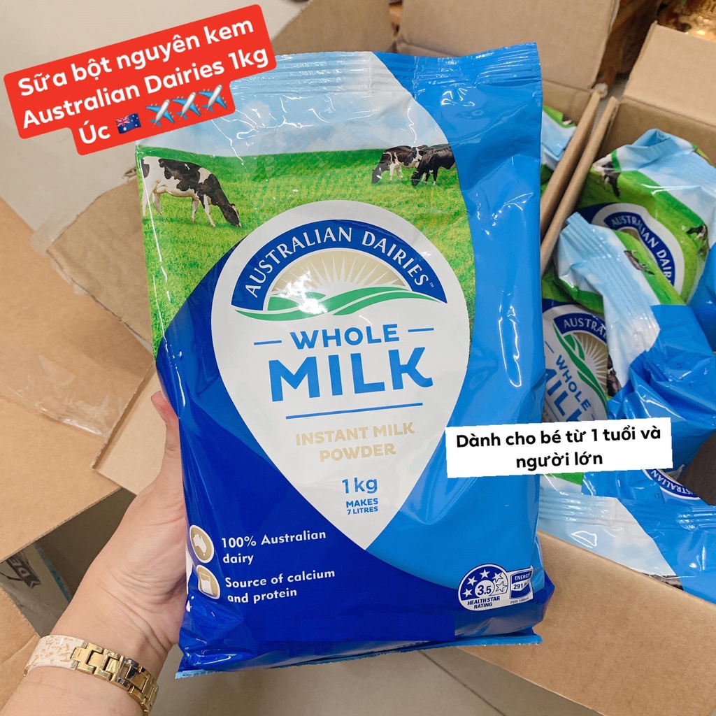 Sữa Bột Nguyên Kem Australian Dairies Whole Milk Úc 1KG - SỮA TƯƠI NGUYÊN KEM