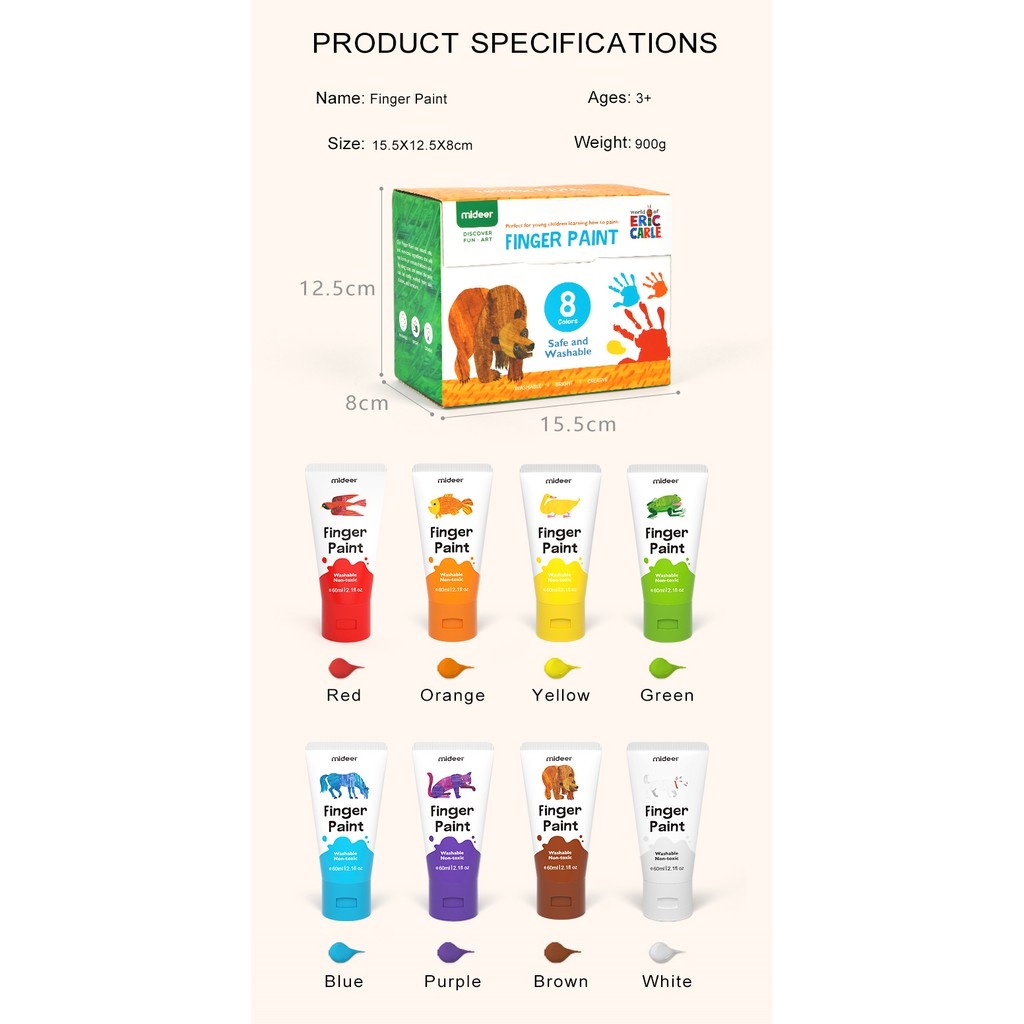 Combo Bộ Đồ Chơi Vẽ Bằng Tay An Toàn Cho Bé Chính Hãng Mideer Finger Paint, Đồ Chơi Mỹ Thuật Sáng Tạo - CleverKids