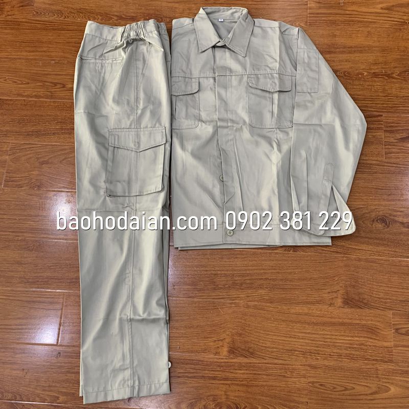 Quần áo kỹ sư, công nhân vải Pangrim túi hộp màu ghi xám - DA01