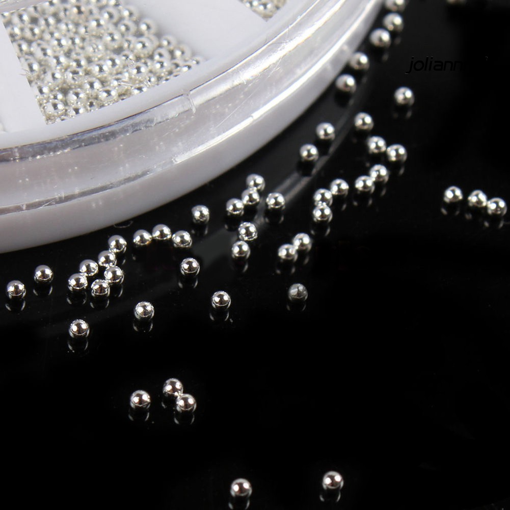 Hộp Hạt 3D Mini Màu Bạc Và Vàng Dành Cho Trang Trí Móng Tay