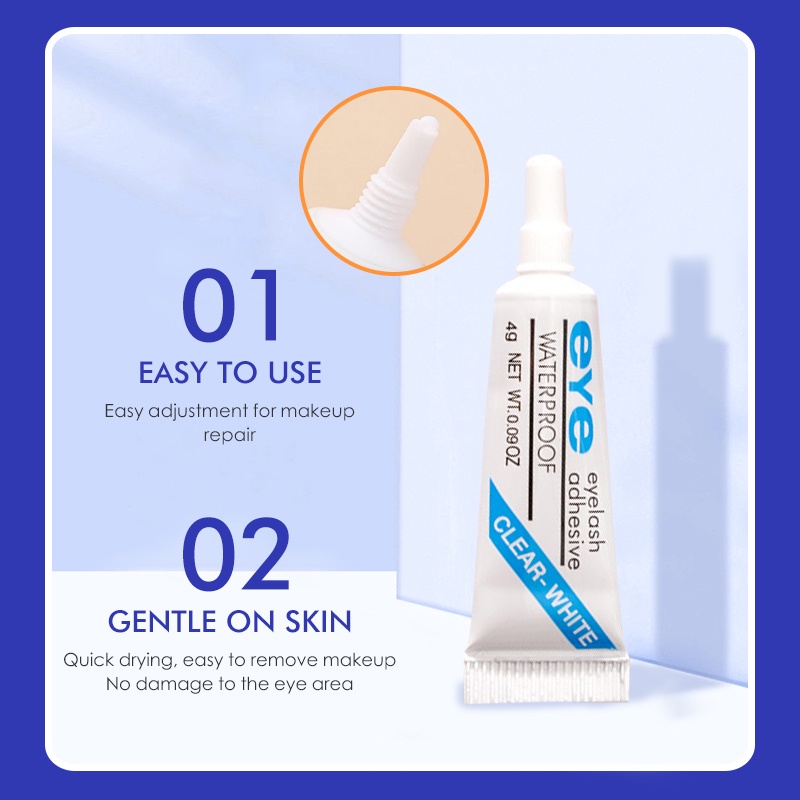 Keo Dán Lông Mi Giả Không Thấm Nước nhanh khô không dễ rơi ra Không kích thích