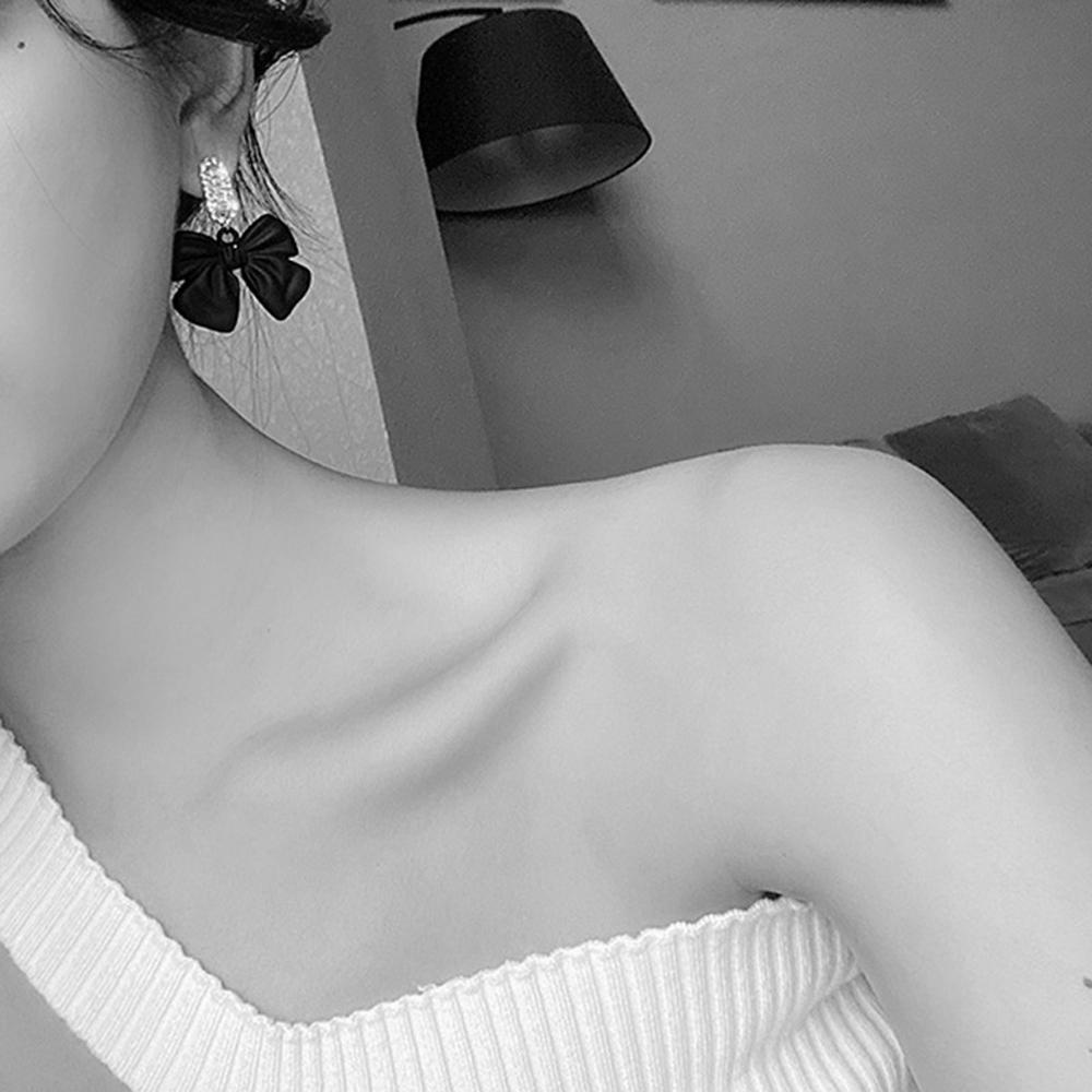 USNOW Bông Tai Dáng Dài Bằng Hợp Kim Đính Pha Lê Thời Trang Cho Nữ