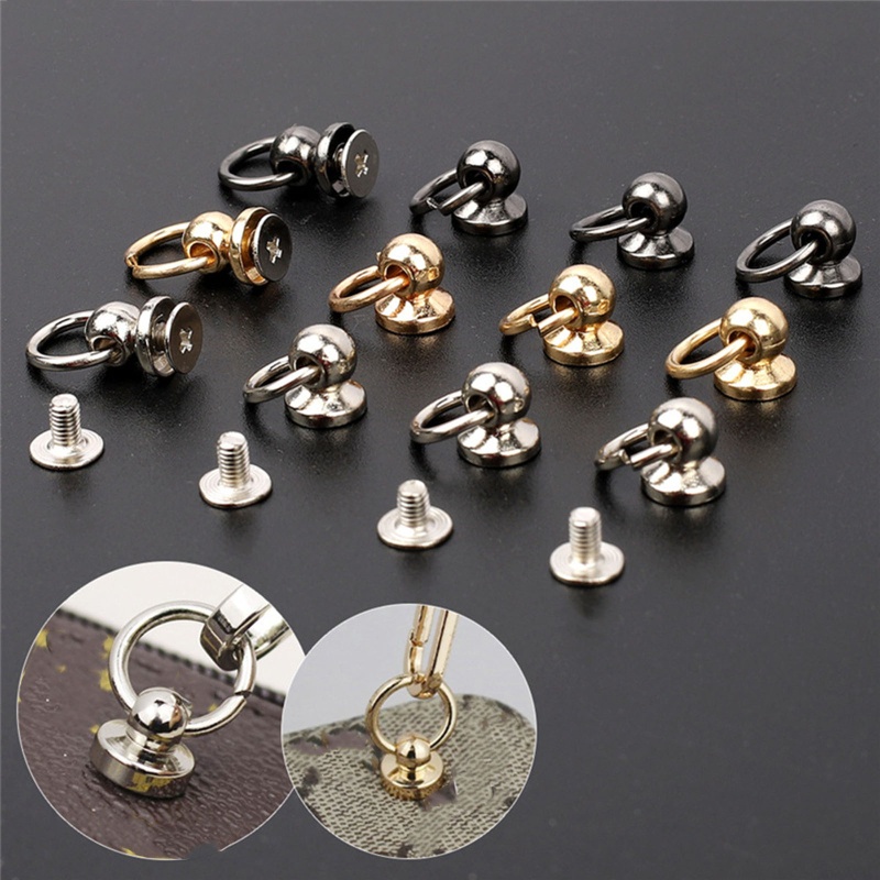 10 Đầu Đinh Vít Tròn Bằng Kim Loại Dùng Trang Trí Móng Tay DIY