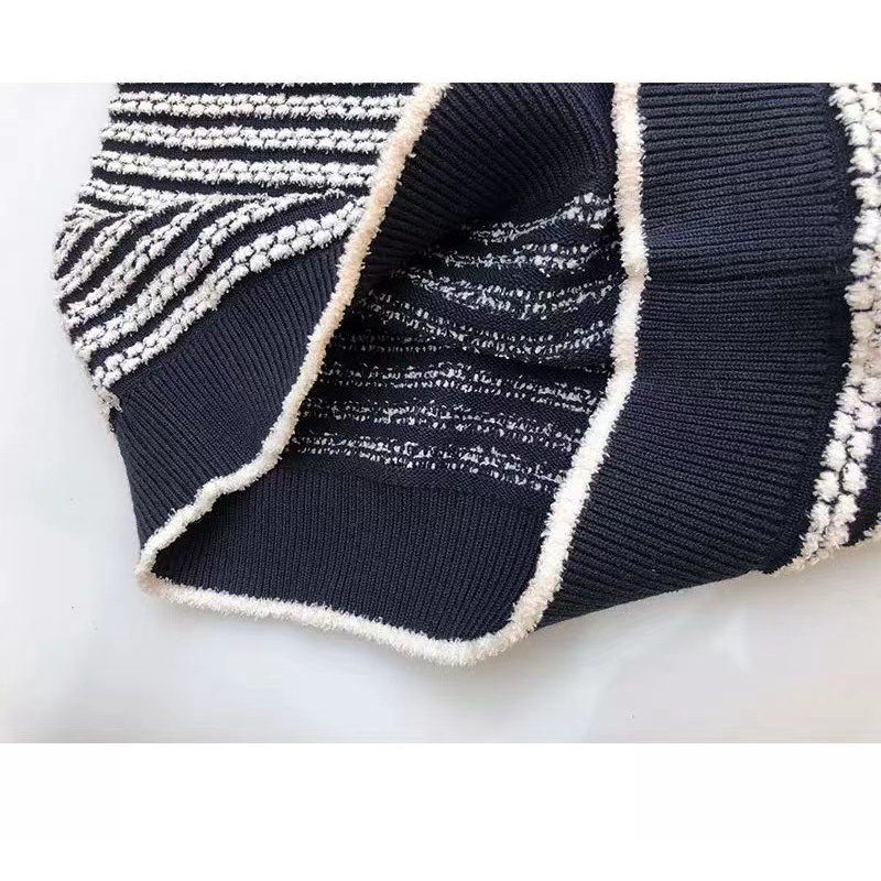 NSRM Maje French style 2022 spring and summer new women's striped hollow round neck design knitted T-shirt top MFPPU00488