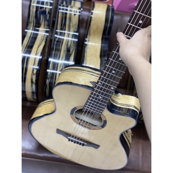 Đàn Guitar Acoustic Mã ST-X4 Có Vát Bavel Top Thông Nguyên Tấm Back Side Landspace Chính Hãng ST.Real Guitar Sài Thành