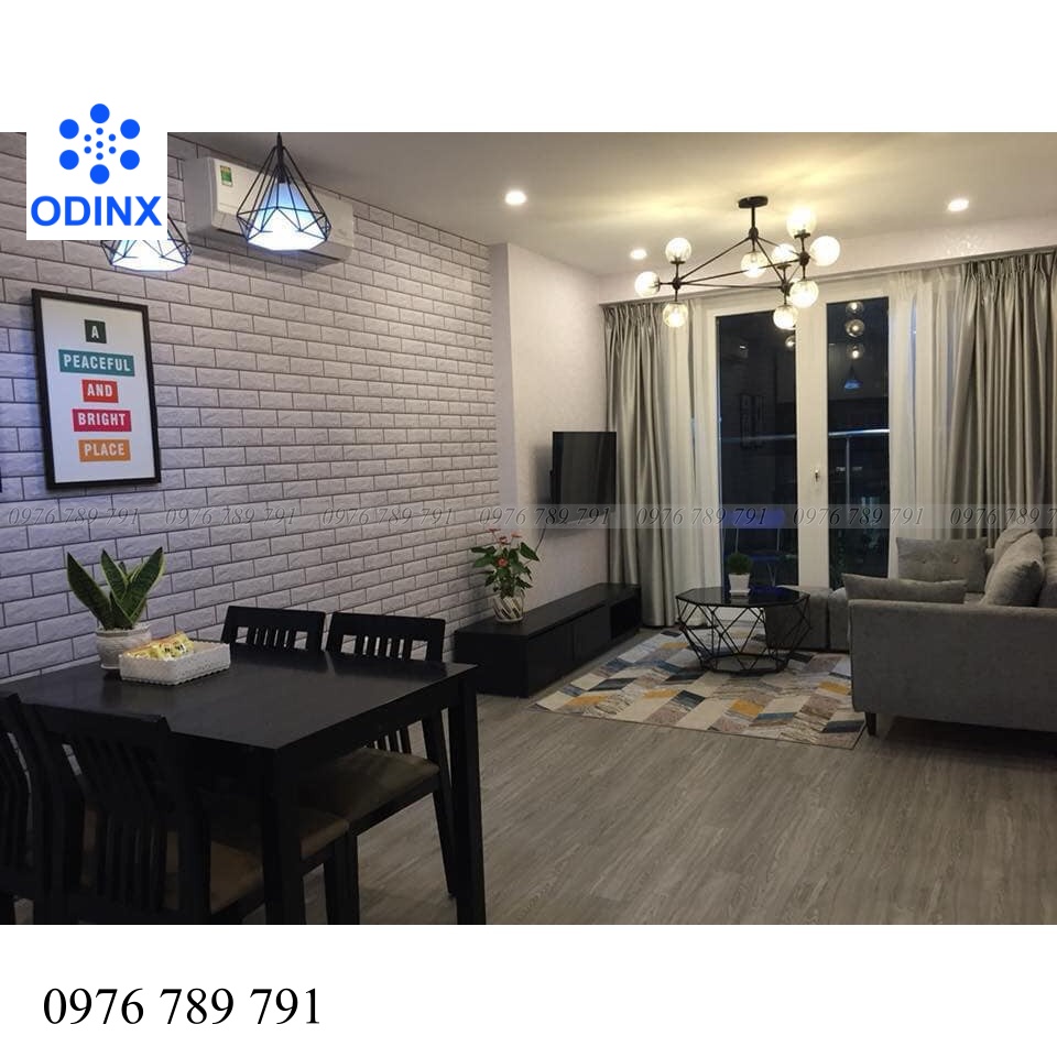 Giấy Dán Tường Giả Gạch 3D Xám Trắng Có Keo Sẵn Cuộn 10m Cho Phòng Ngủ Đẹp, Giá Rẻ