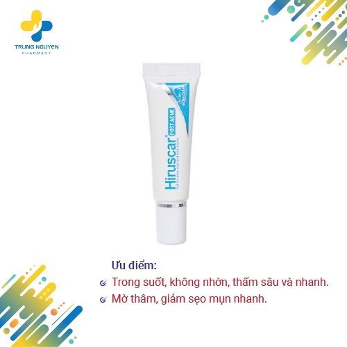 Gel chăm sóc sẹo mụn và mụn thâm Hiruscar Post Acne (10g)