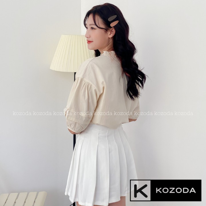 Áo Sơ Mi Kiểu Nữ Màu Trắng đẹp ngắn tay phong cách ulzzang vintage hàn quốc cao cấp họa tiết ren kozoda SM20