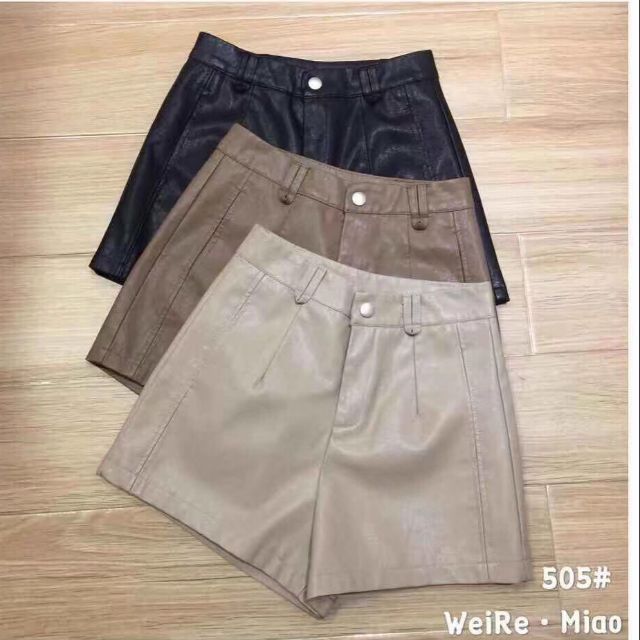 Quần sooc da trơn 1 khuy hàng QCL1