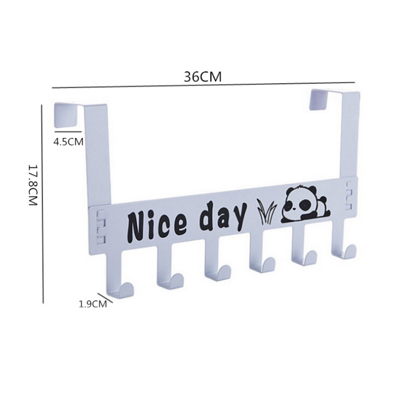 Móc gắn cửa bằng thép cacbon với 6 móc nhỏ treo đồ tiện dụng