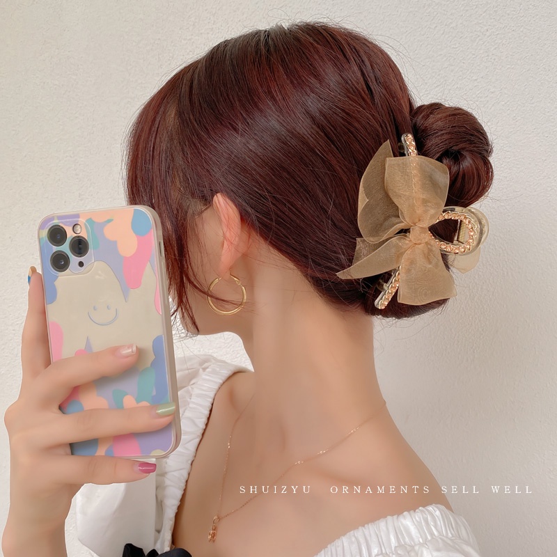 South Korea Black Invisible Clip for Women's New Fashion Ponytail Fixed Shark Hair Clip 2022