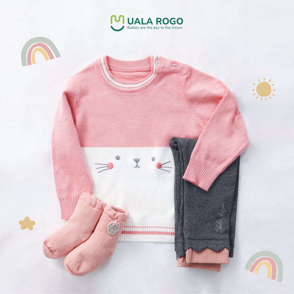 Áo len cho bé Ualarogo 6 tháng - 4 tuổi cúc cổ sợi len trải kỹ không xù lông 7027