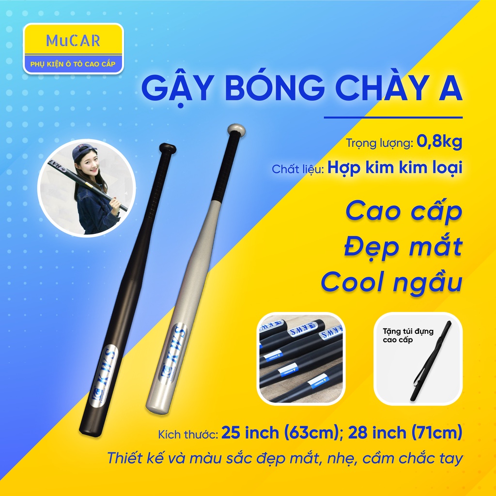 Gậy Bóng Chày BAT Hợp Kim Cao Cấp (25 inchs - 28 inchs)