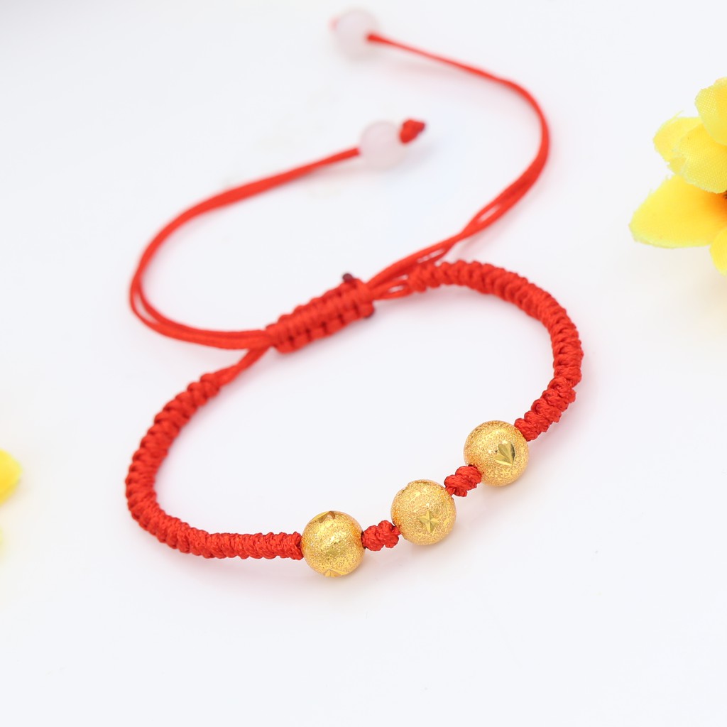 Vòng Tay Chỉ Đỏ May Mắn Hạt Bi Charm Vàng XB-V30-Bảo Ngọc Jewelry | BigBuy360 - bigbuy360.vn