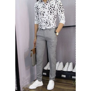 Quần tây âu nam Xám Tiêu kiểu dáng Hàn Quốc , chuẩn from trẻ trung vải bền không phai xù