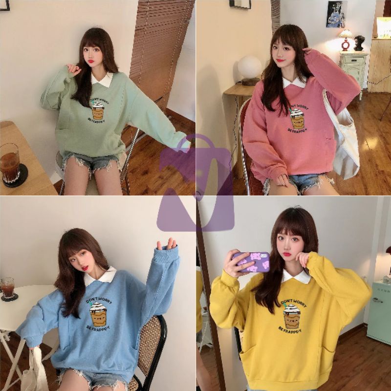 Be FRAPPE-Y CREWNECK SWEATER / OUTER OBLONG POCKET | BigBuy360 - bigbuy360.vn