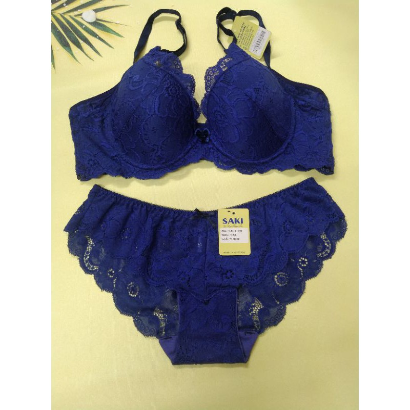 SET ÁO NGỰC + QUẦN LÓT BIG SIZE REN CÓ GỌNG MÚT MỎNG NÂNG NGỰC 3 KHÓA CÀI 619 + 389 . | BigBuy360 - bigbuy360.vn