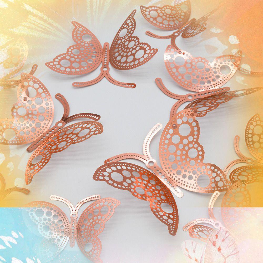 12 Sticker Dán Tường Hình Con Bướm 3D Dùng Trang Trí Tiệc Cưới