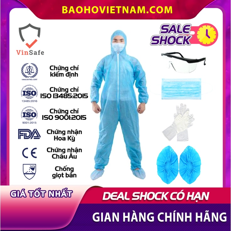 Bộ trang phục quần áo phòng dịch Vin-600 (Level 1) 7 món