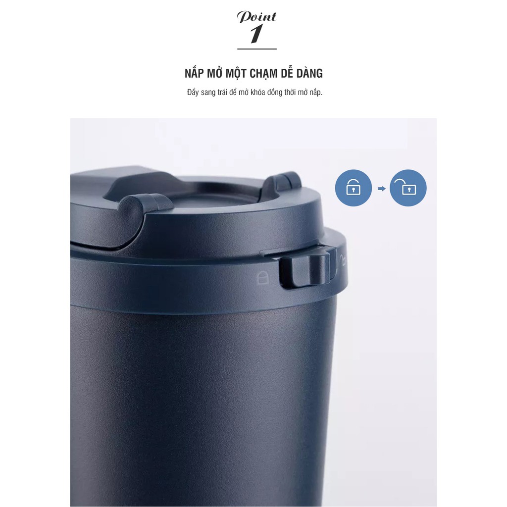 [Mã SKAMSALE07 giảm 10% tối đa 100K đơn 150K] Ly Giữ Nhiệt Lock&amp;Lock Energetic One-Touch Tumbler LHC3249 [550ML]