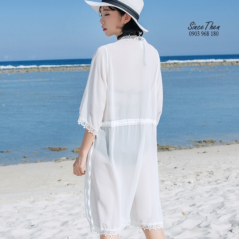 Áo choàng ren đi biển, Kimono voan mỏng xẻ tà quyến rũ - Since Then | BigBuy360 - bigbuy360.vn