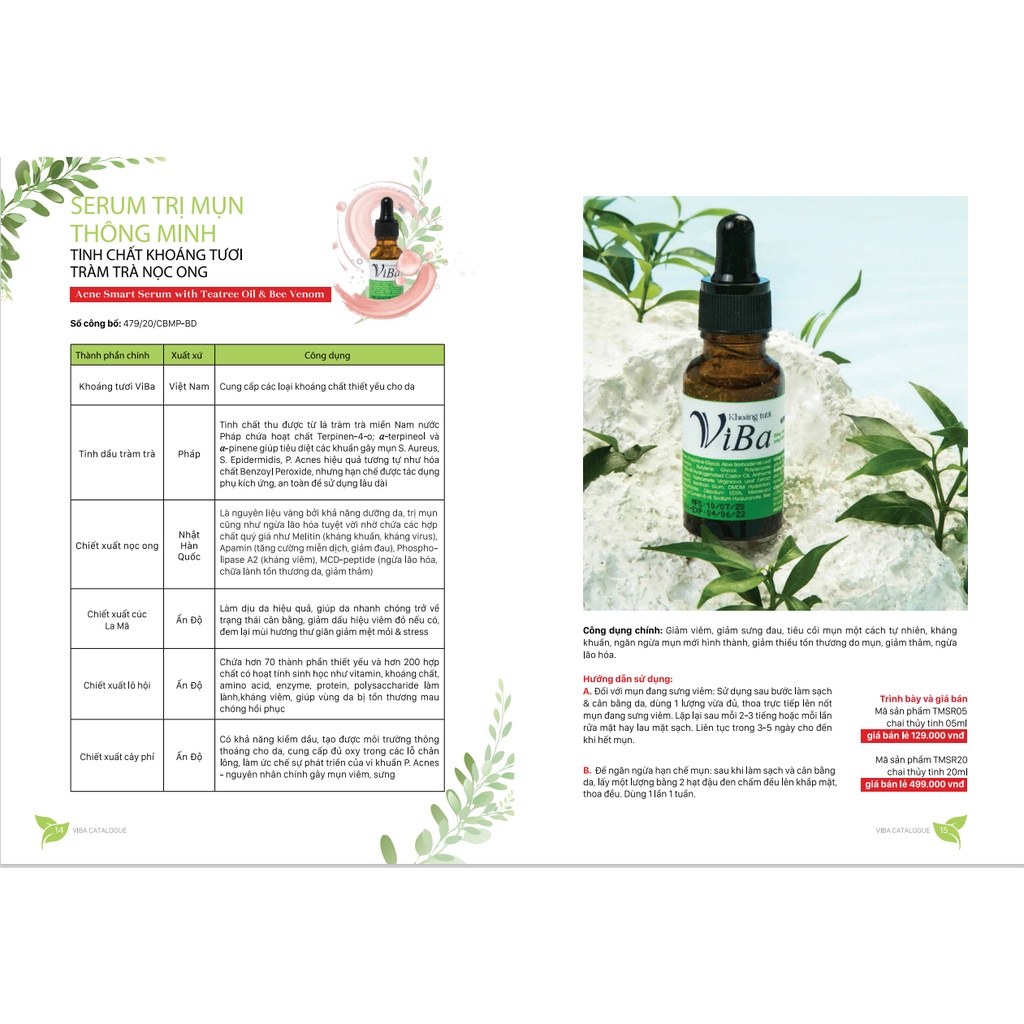 TMSR-Serum chấm mụn thông minh tinh chất tràm trà nọc ong ViBa 5ml - LEOBOX247 | BigBuy360 - bigbuy360.vn