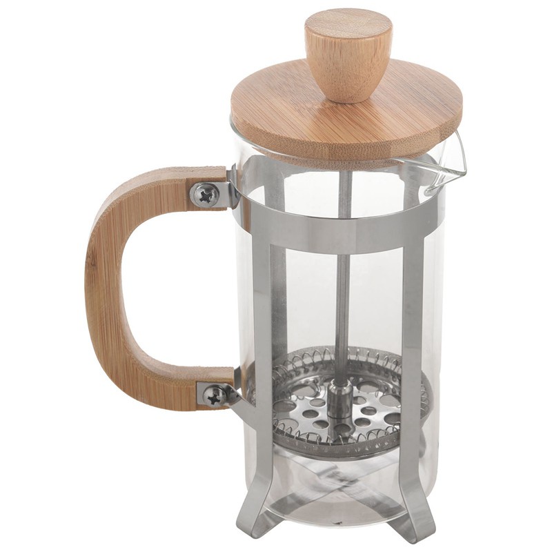 French Press Eco-Friendly Bamboo Cover Coffee Plunger Tea Maker Percolator Filter Press Coffee Kettle Pot Glass Teapot