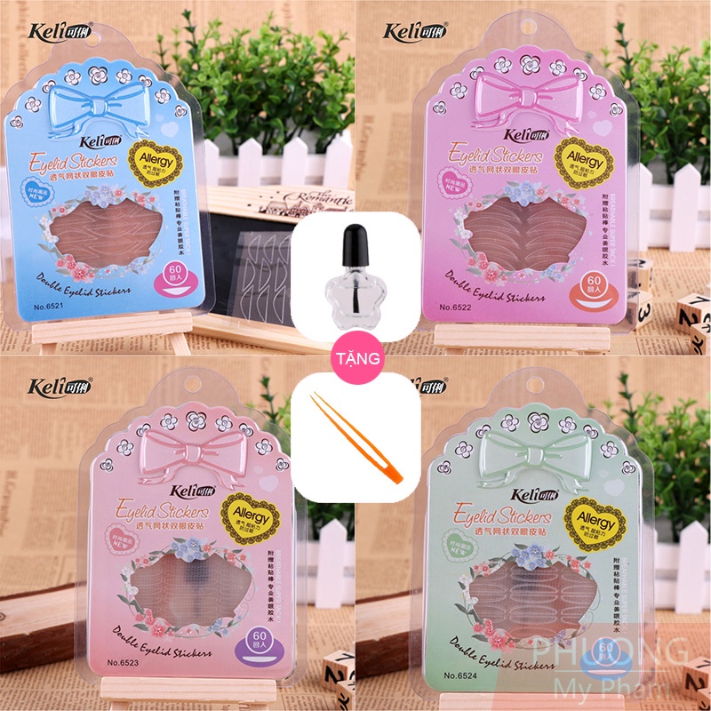 Kích Mí Lưới Tàng Hình KELI 60 Miếng Kèm Keo Siêu Chắc