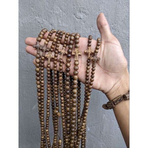Vòng tay trầm hương công giáo quấn 4v trầm vườn