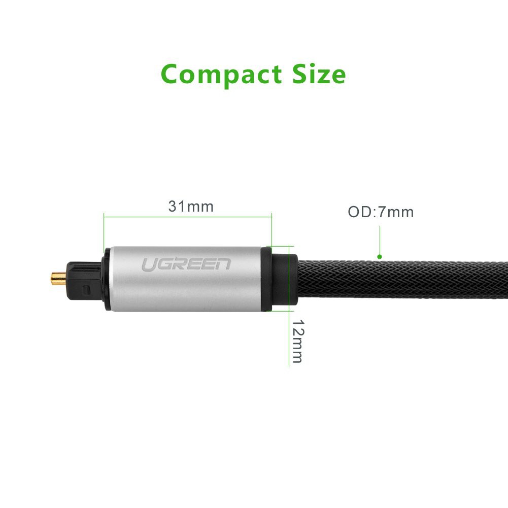 Dây âm thanh quang số optical SPDIF toslink cho Smart TV TV box Loa DAC 1 đến 3 mét Ugreen AV108