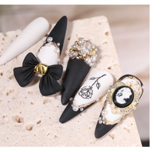 Charm nơ nail phụ kiện trang trí móng tay hình nơ nail