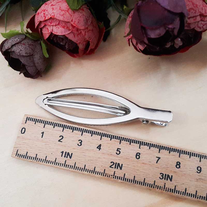 7 CM KẸP BẠC HÌNH LÁ PHỤ KIỆN DIY HANDMADE LÀM NƠ BỜM KẸP TÓC