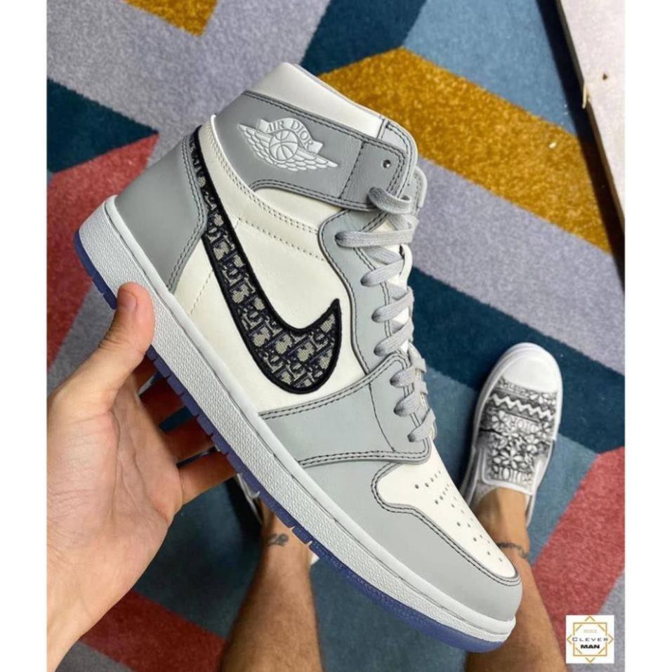 Hot [Sale 3/3]Giày thể thao AIR JORDAN 1 Xám trắng cổ cao [Sẵn Hàng] . ⋆ Hè | BigBuy360 - bigbuy360.vn