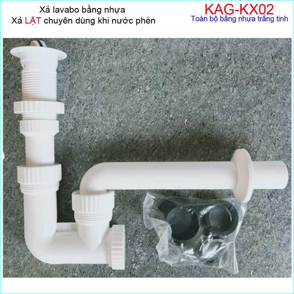 Bộ xả nhựa Kace, bộ xả lavabo cho chậu rửa mặt sứ KAG-KX02 giá tốt chất lượng tốt siêu bền dùng cho nước phèn vùng biển
