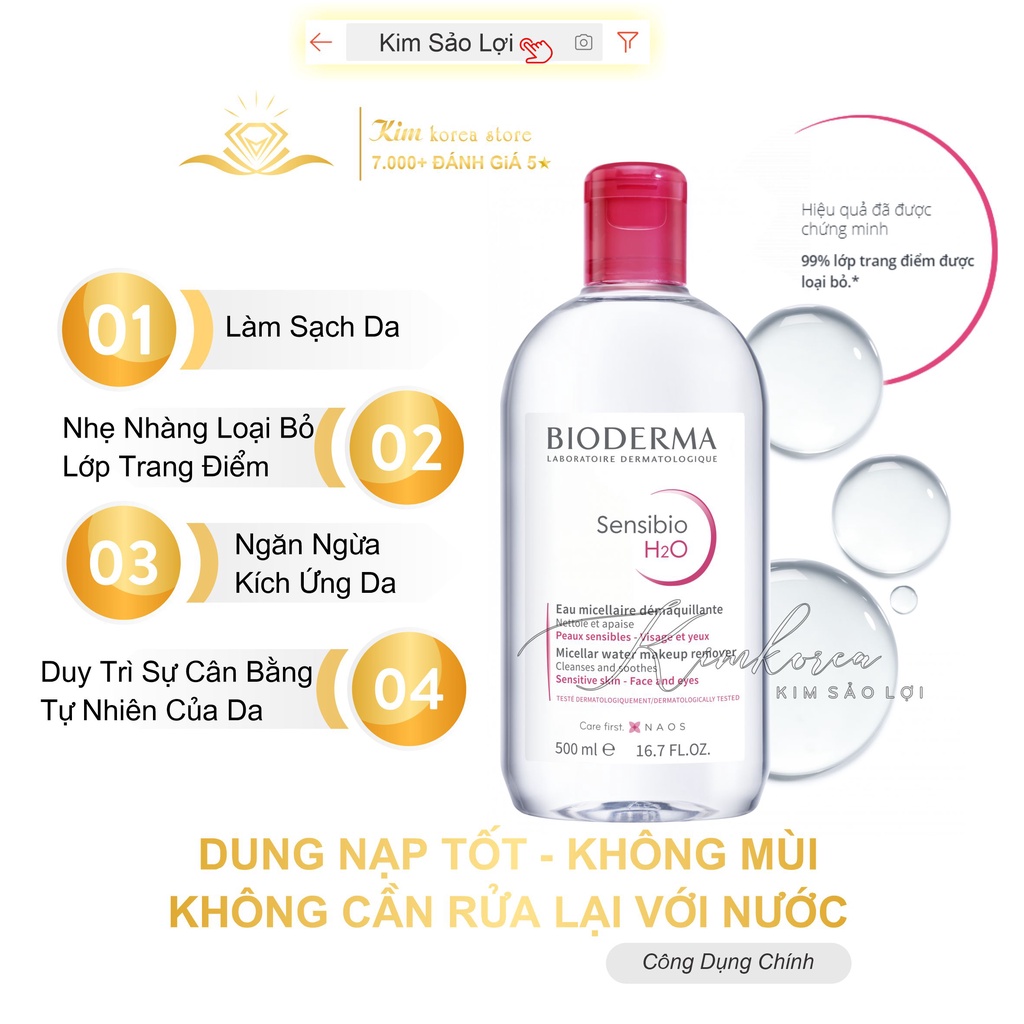 Tẩy trang quốc dân Bioderma siêu sạch, không gây khô da, dùng được cho da nhạy cảm
